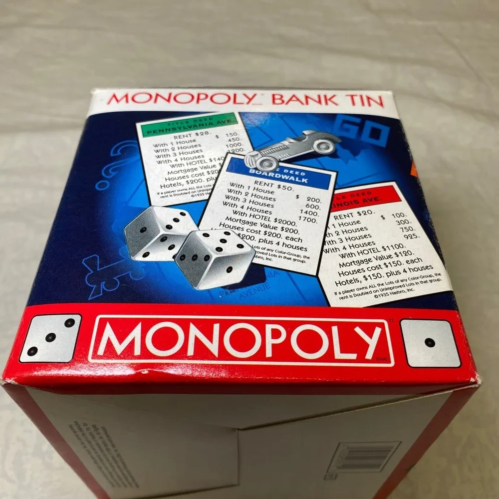Monopoly Bank Tin Vintage 1999 Giftco Coin Bank Money Bank With Original Box